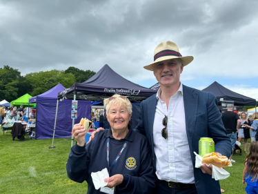 Leo with Diane Bedford, Rotary Club member and former Rushmoor Borough Councillor